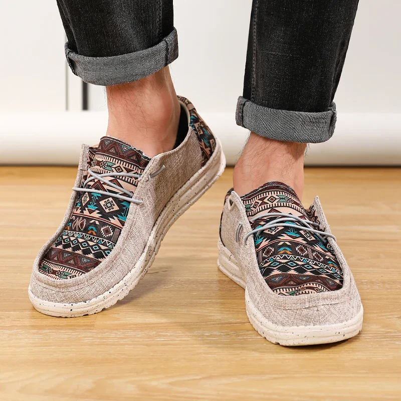 Nieuw Paar Schoenen Casual Canvas Espadrilles Schoenen Zomer Man Nieuwe Mode Canvas Schoenen Zacht Flats Ademende Lichtgewicht Schoenen