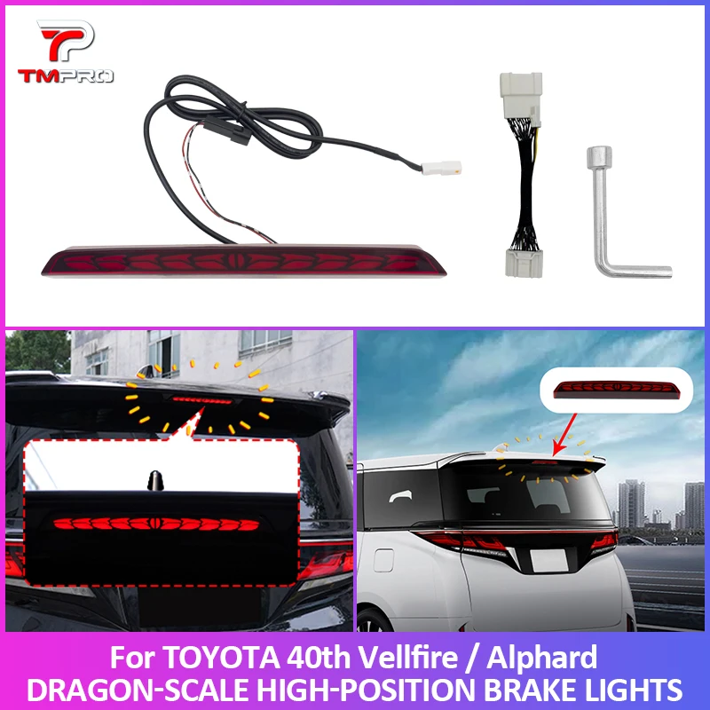 High‑Position Brake Light With Turn Signal Auto Modification Parts for Toyota Alphard Vellfire 40‑Series 2024+