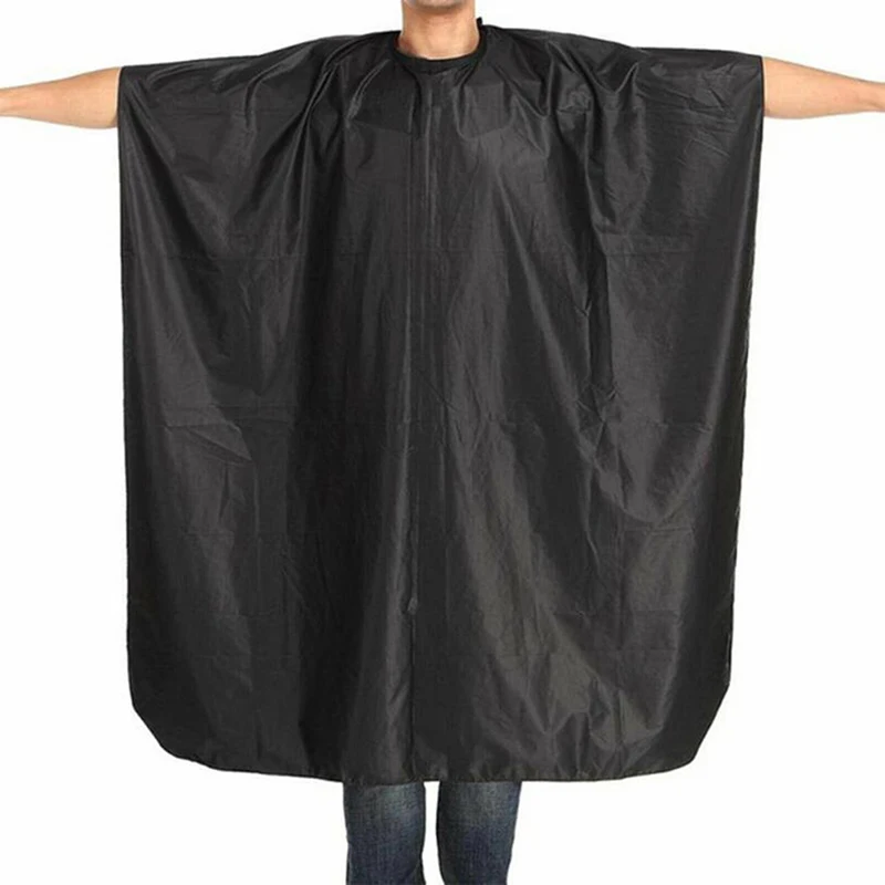 1pc Adult Hairdressing Cape Gown Hair Salon Cover Grooming Apron Unisex Black Cloak