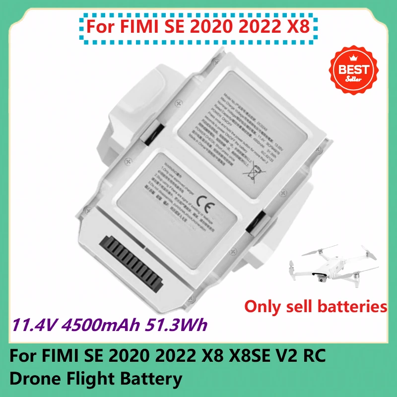 

1688 Expert Selection 11.4V 4500mAh Replacement Drone Batterys For FIMI SE 2020 2022 X8 X8SE V2 RC Drone Flight Battery