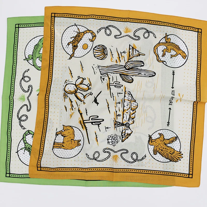 Cotton Headscarf Headband Neckerchief Headwear Square Scarf Keep Nature Printed Bandana