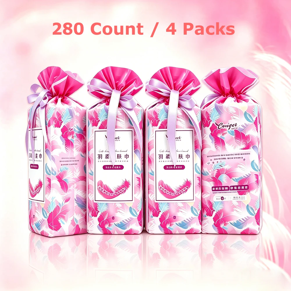 280 Sheets Thickened Portable Disposable Face Cloths Pearl Textured Plant Fiber Hypoallergenic Unscented for Sensitive Skin Care