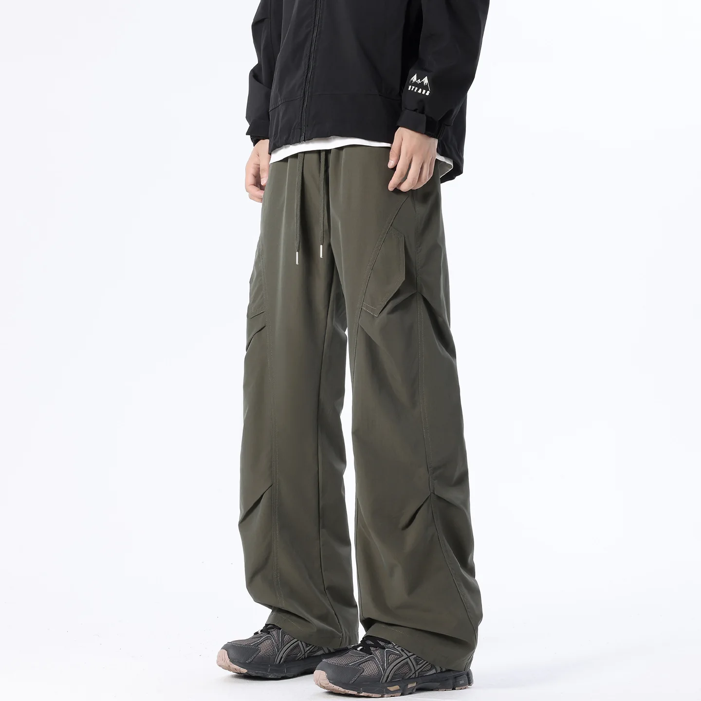 Pant men 2026 casual Spring new multi-pocket loose wide-leg cargo paratrooper pants men's loose straight-leg casual clothing