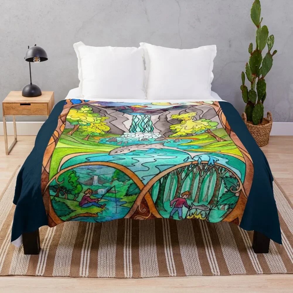 

Salmon of Knowledge Throw Blanket Bed covers Sleeping Bag Winter beds Blankets