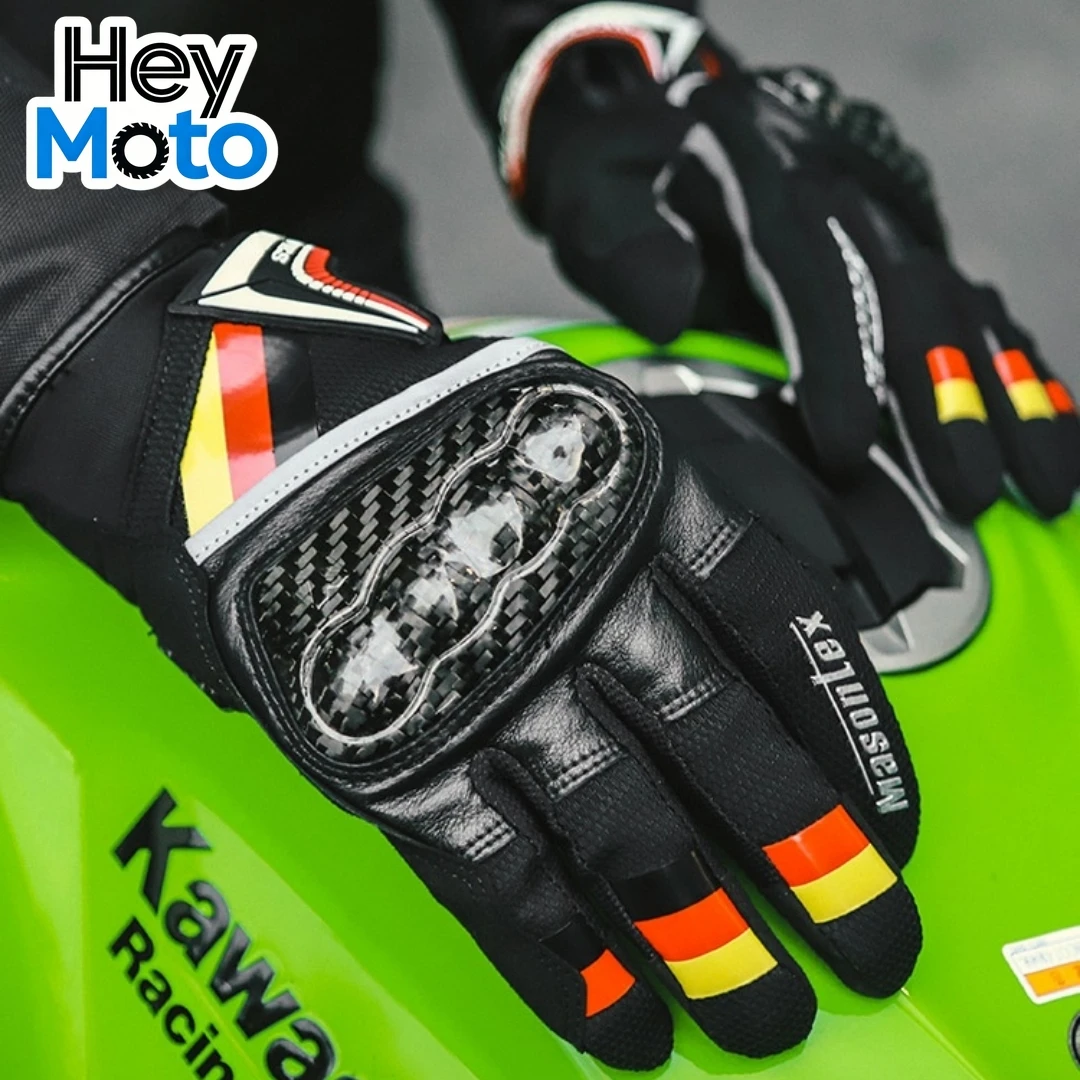 

Мотоциклетные перчатки из углеродного волокна, сенсорные перчатки для мотокросса, мотоциклов и велосипедов, дышащие перчатки с защитным оборудованием