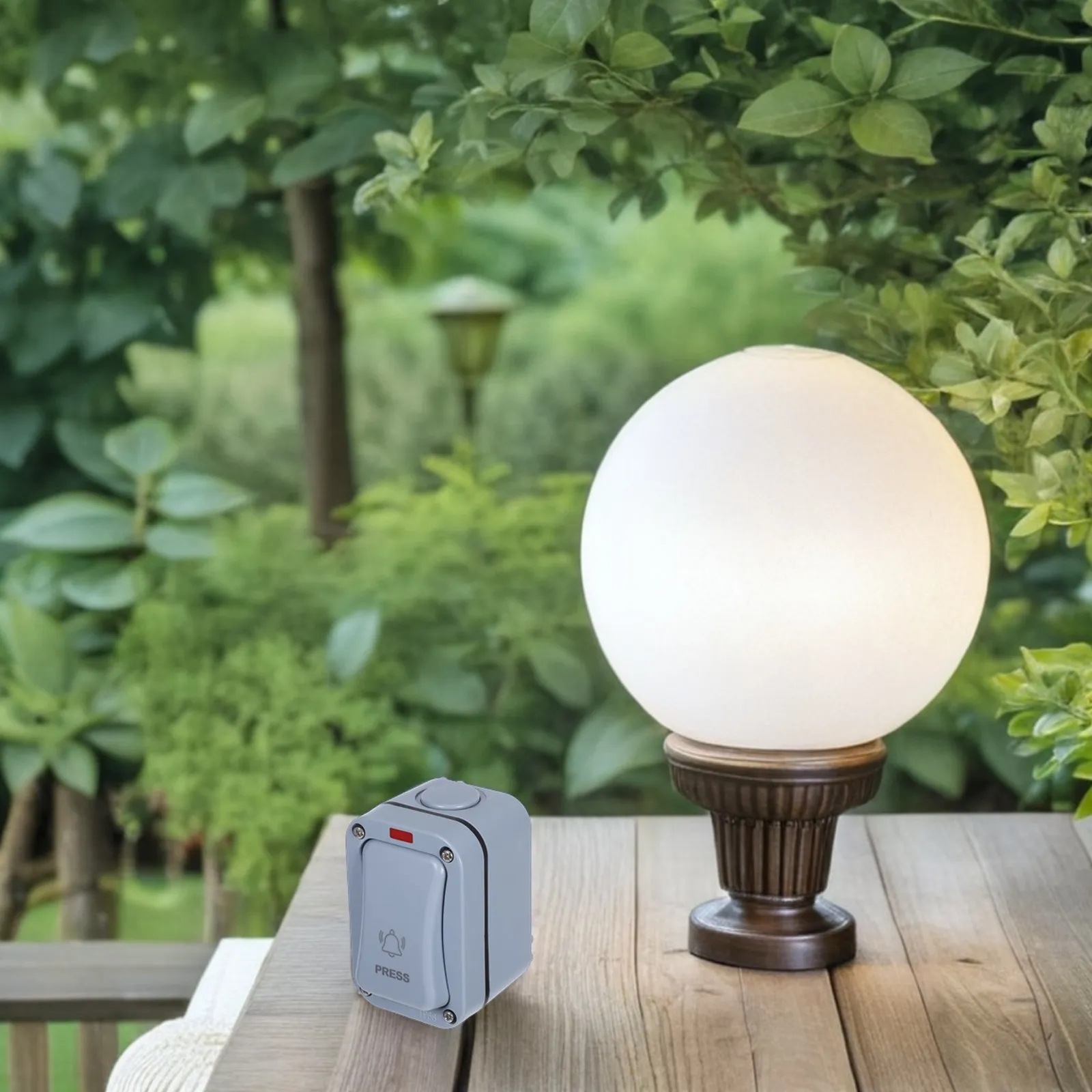 Weatherproof Outdoor Doorbell Push Button with Warning Light for Garage Gate Courtyard Warehouse School Access Control Surface