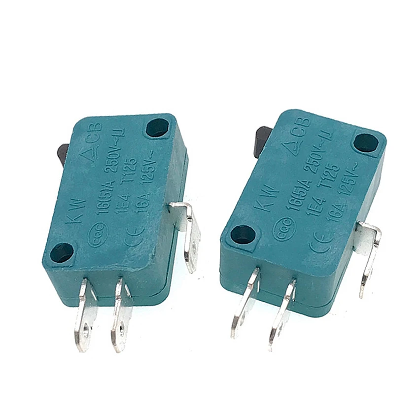 2Pcs KW7-0 Microwave Oven Door Micro Switch 125V/250V 16A Normally Open Switch Rice Cooker Silver Point Light-Scale Micro Switch