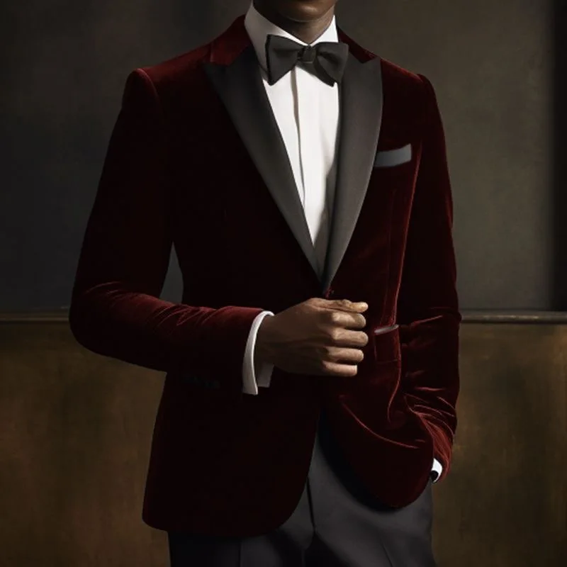 

89 Groom wedding suit tuxedo banquet host performance high-end suede suit British slim suit