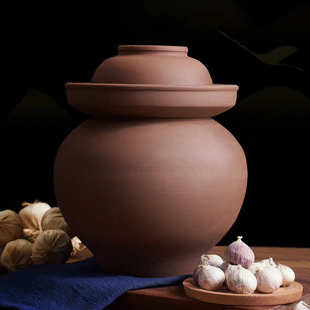 

Герметичные банки, старомодные глиняные керамические маринованные контейнеры для кимчи, традиционный маринованный маринованный с крышкой, бытовой