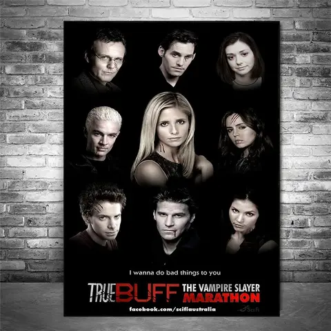 Buffy the Vampire Slayer klassisk TV-serie-poster vintage kanvasmålning väggkonst bilder för vardagsrumsinredning 8 best sales två gånger affisch - №5