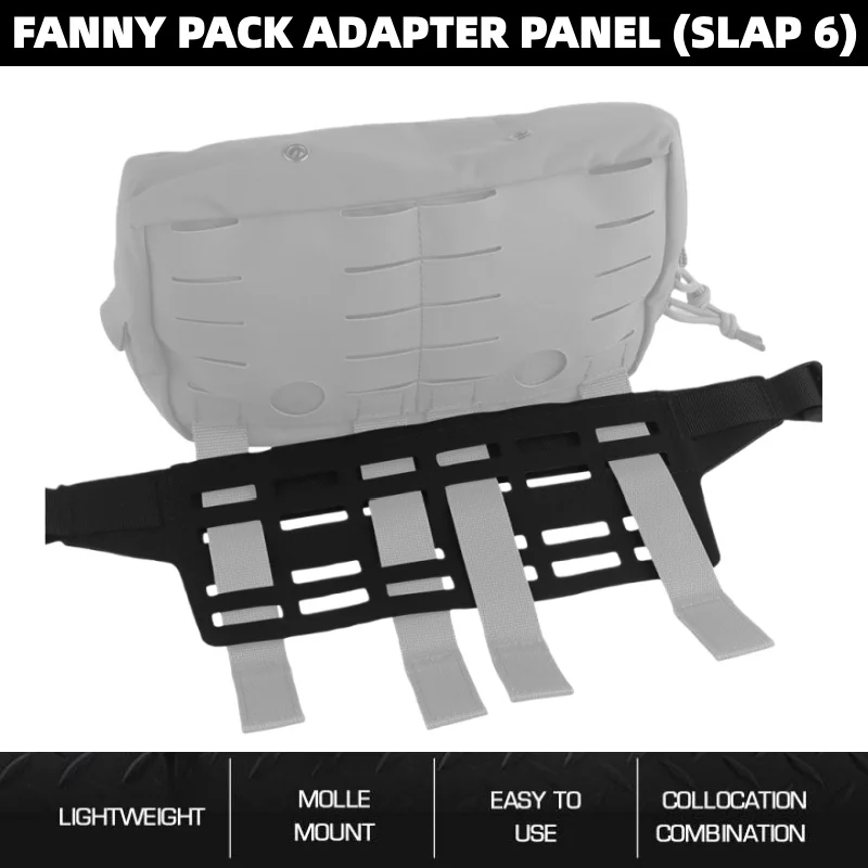 

SLAP 6 Hunting Fanny Pack Adapter Panel – 6-Slot MOLLE-Compatible Waist Pack Expander for Civilian Use