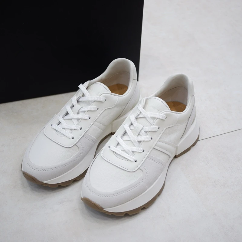 Dave&Di 2024 Autumn Minimalist Cowhide Shoes Fashion Ladies Vulcanized Shoes Women Shoes Sneakers Women Shoes Woman