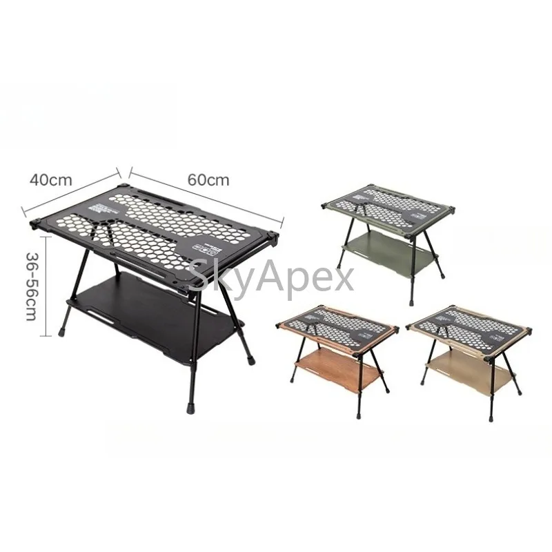 

Складной алюминиевый походный стол и набор стульев - многофункциональный портативный легкий компактный кухонный инвентарь для пикника на открытом воздухе, кемпинга