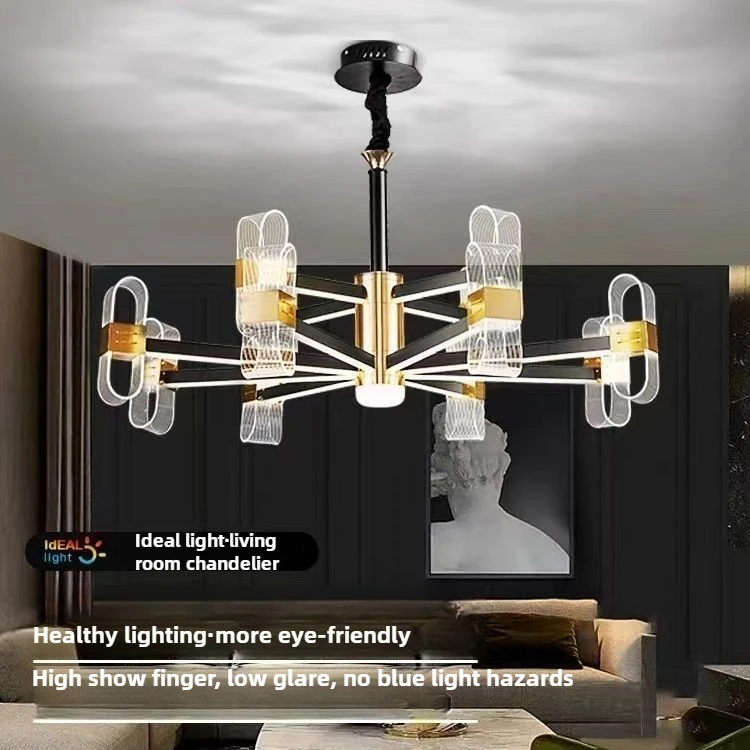 Modern LED Light Arm Ceiling Chandeliers Simple Living Dining Room Pendant Lamp Home Decor Hanging Light Luster Fixtures