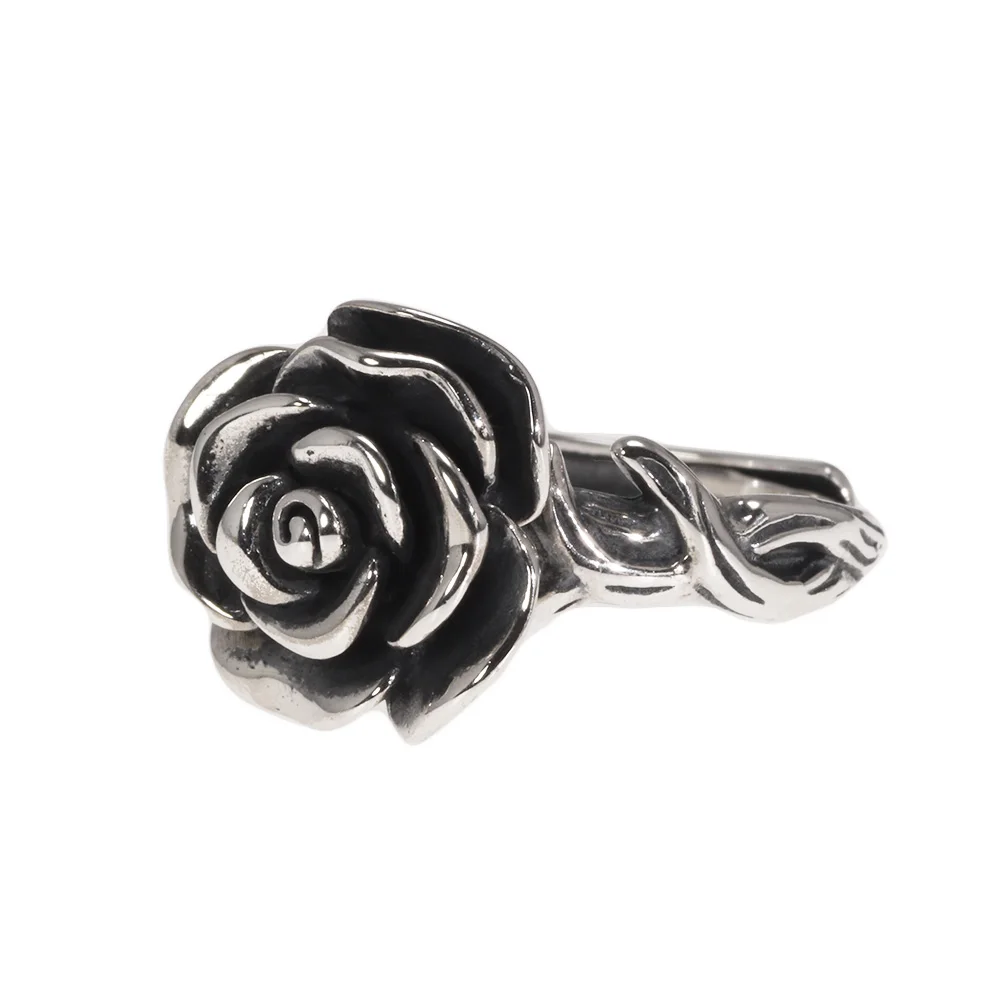 Anillos de rosas cúbicas de plata tailandesa Vintage para mujer, anillos de flores de fiesta de plata de ley 100% auténtica, joyería Floral elegante, 925