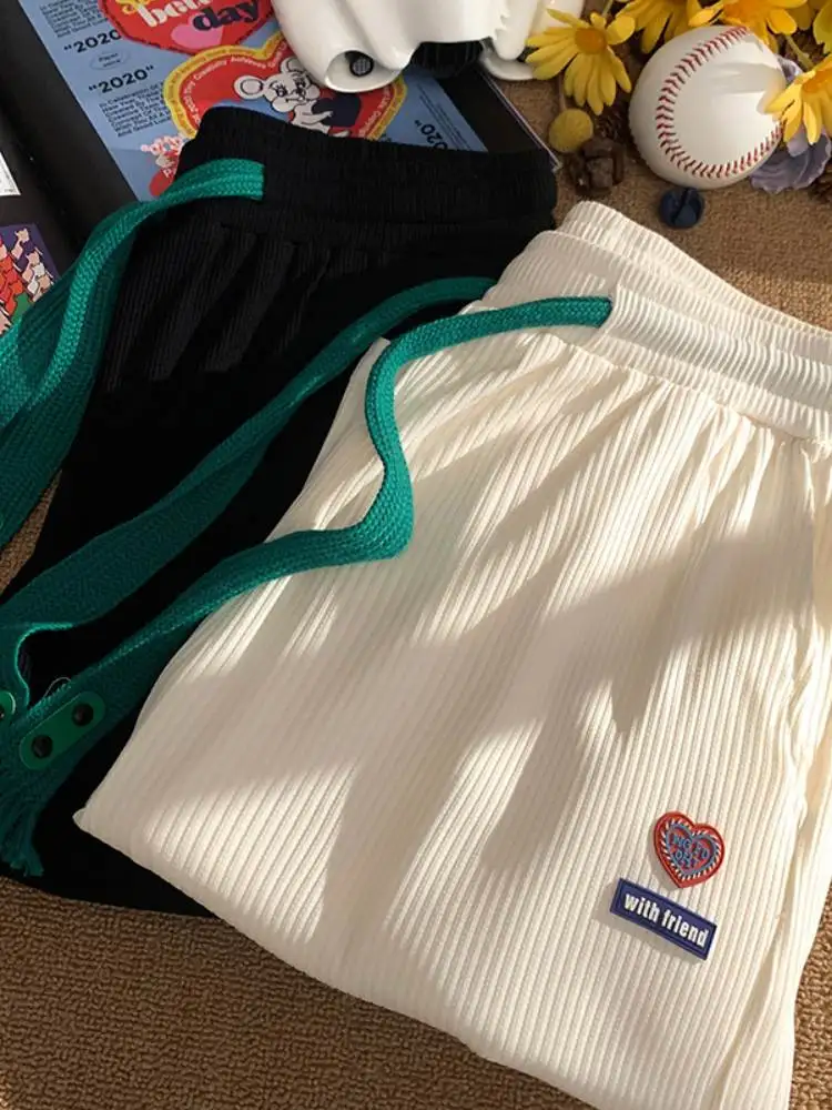 

Мужские летние спортивные брюки American Sle Ice Silk, свободного кроя, с завязками, для подростков, для баскетбола