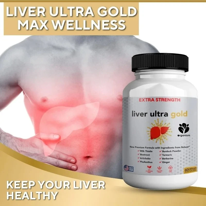 Nutritional supplement, 60 capsules, natural liver cleansing and repair support, containing milk thistle, beetroot, and thistle