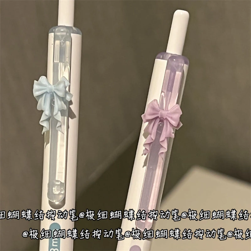 1pc Elegant Bow Design 0.38mm Black Gel Pen - Stylish Pen with Pastel Bow Accents Perfect for School Office or Art Projects