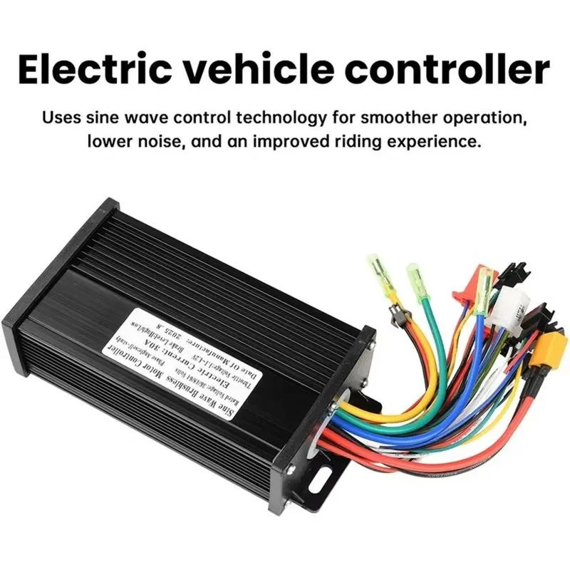 PHFU-30A Sine Wave Brushless Motor Controller 36V/48V Sine Wave 750-1500W 3-Mode Driver Connector Instrument Electric Bicycle S8