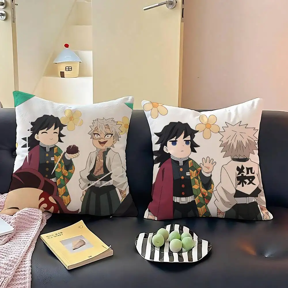 S-Sanemi G-Giyuus Case Plush Fabric Soft Pillowcase Double Sided Print Cushion Cover Household Gifts
