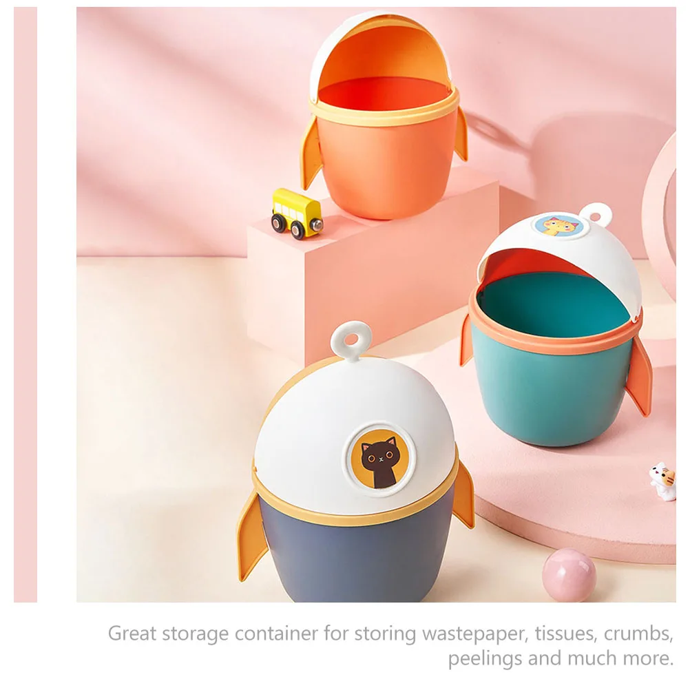 

Mini Flip-Top Trash Can 1L Small Desktop Garbage Bin For Office Home Waste Paper Container Odor-Isolated Pp Storage Case