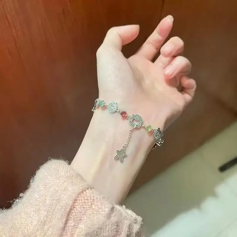 Delicate Silver Zircon Heart Chain Bracelet for Girls 1pcs Sweet Sparkle Jewelry for Birthday Gift Party Accessory