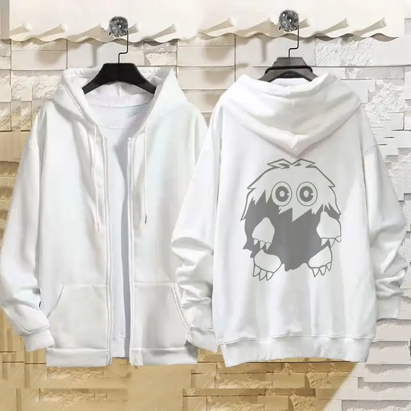 

Yugioh Duel Monsters Dark Magician Girl Аниме Толстовка Мужская Белая Хлопок Повседневная Молния С Длинным Рукавом Осень Зима Уличная Мода