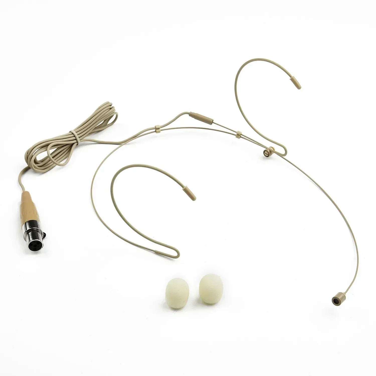 

Z-1710 Dual Earhook Headset Microphone For SHURE Wireless Beige Mini XLR 4 Pin TA4F Headworn Earhook Mic Microphone