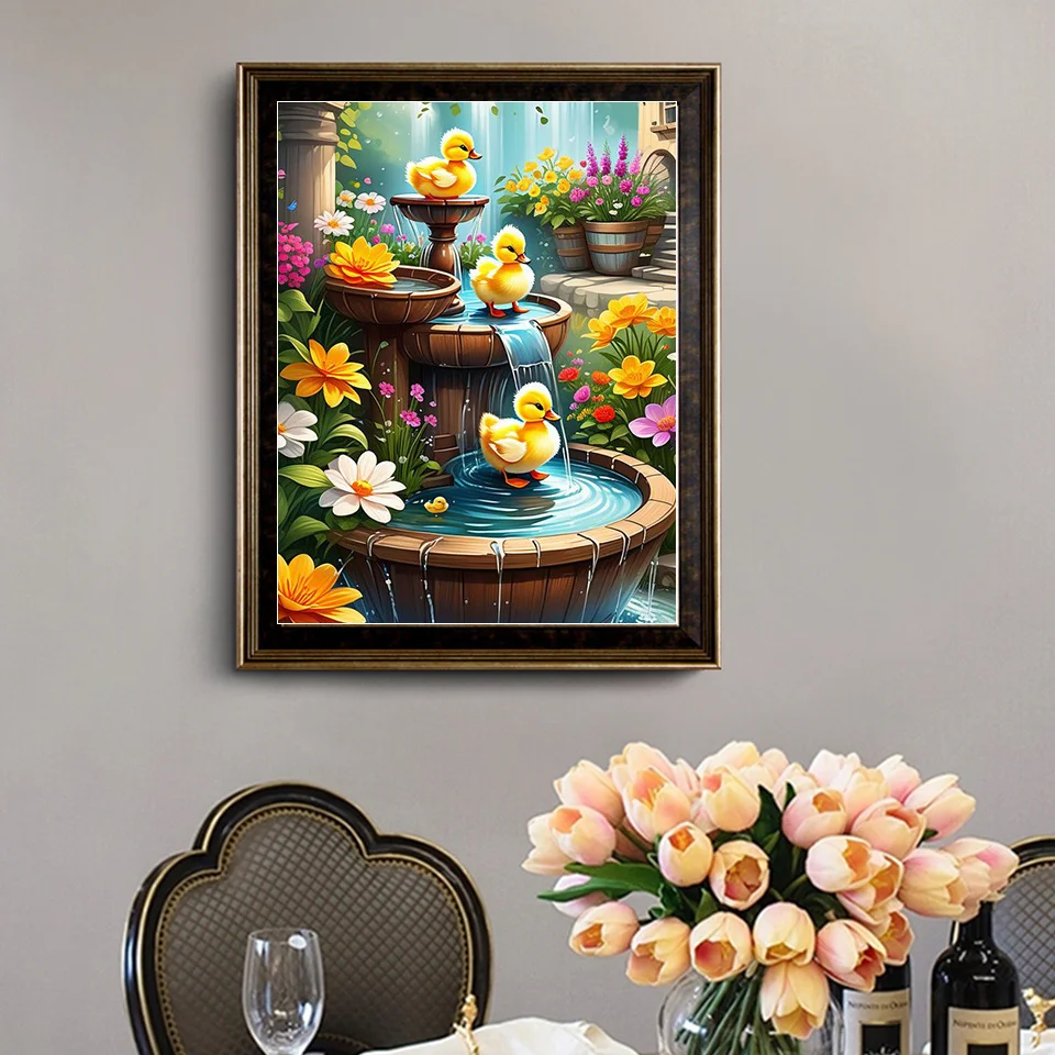 Evershine Duck Diamond Embroidery Animal Full Square Round DIY Mosaic Pool Landscape Painting Wall Decoration