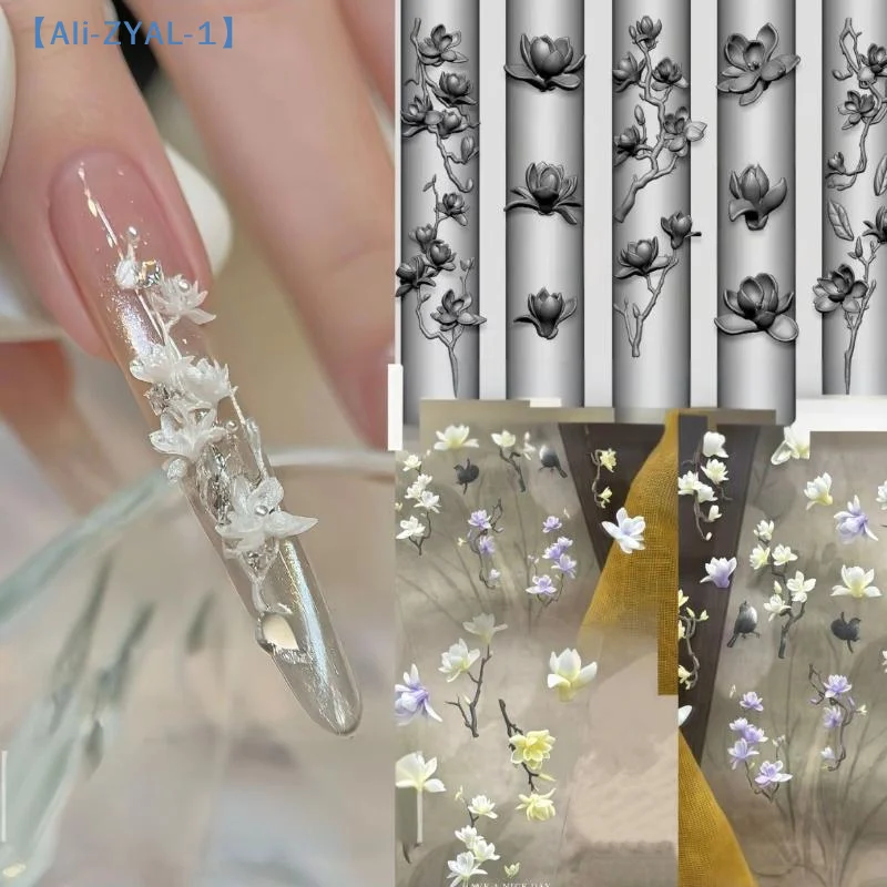 【ZYAL-1】3D Magnolia Flowers Nail Mold DIY Silicone Nail Tool