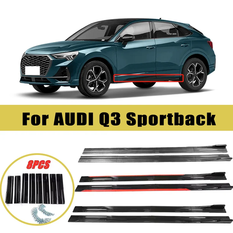 

Universal 2m/2.2m Car Side Skirt Extension SplitterBumper Racing Side Wing Bumper Lip Side Spoiler For AUDI Q3 Sportback