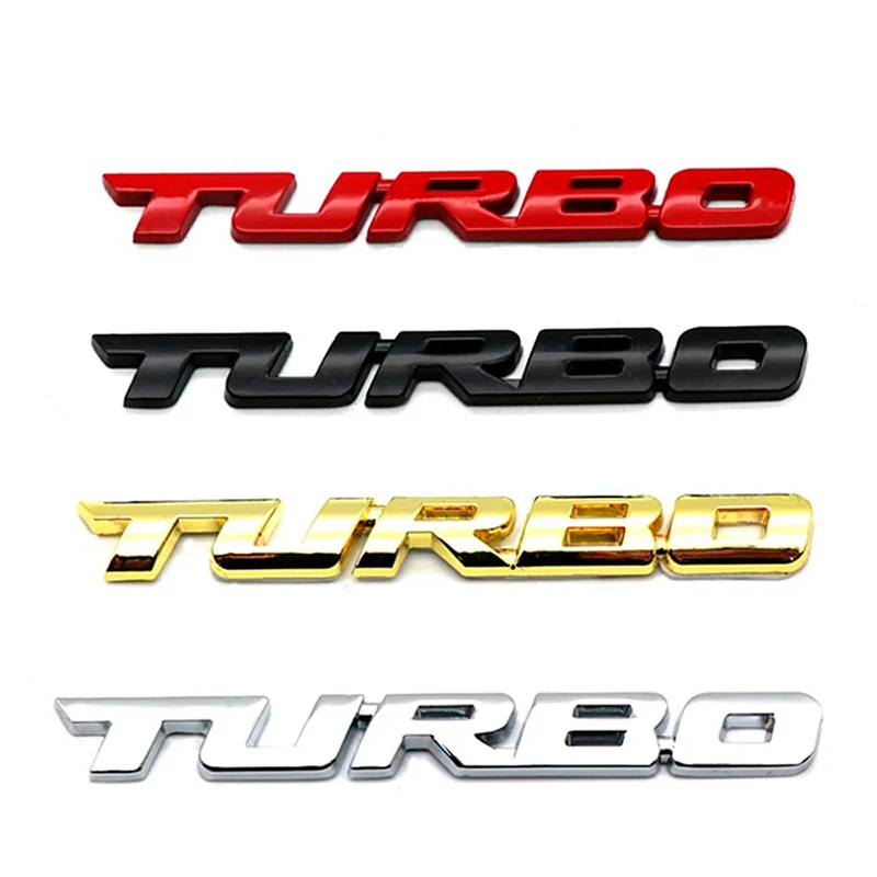 TURBO Car Styling 3D Zinc Alloy Stickers Body Rear Label Side Trim Decals Decoration Sticker Auto Exterior Decor Accessories