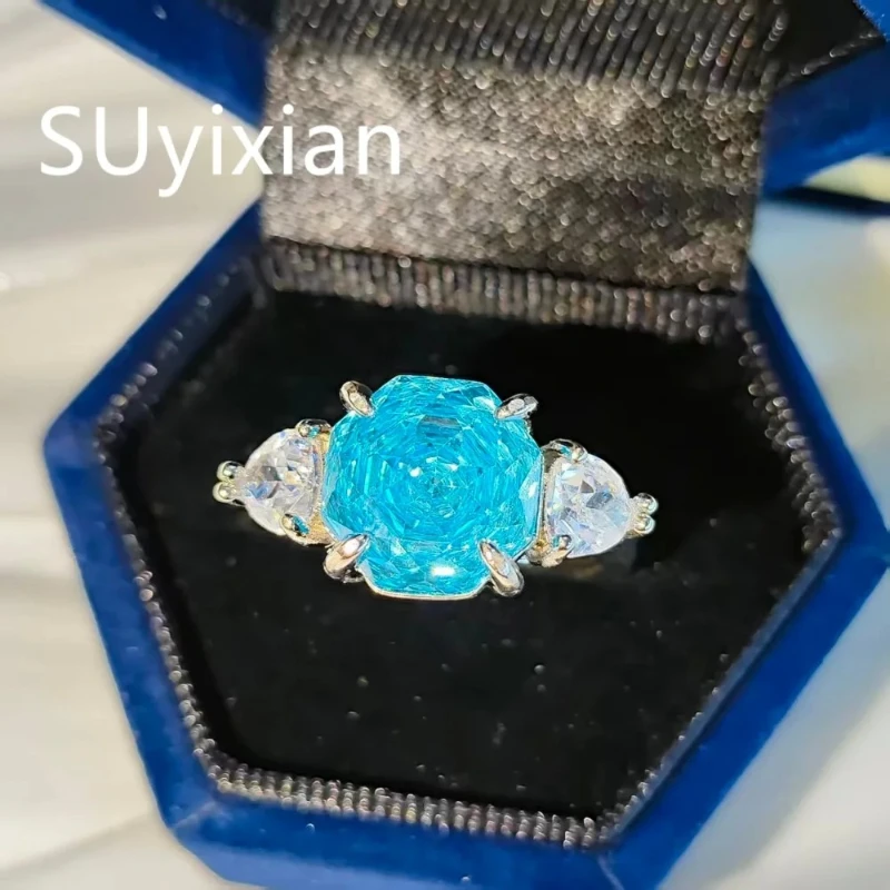 925 Sterling Silver Fashion Light Luxury Millennium Rose Cut Zircon Ring Birthday Party Anniversary Gift