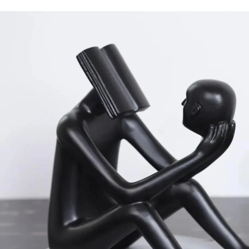 Book Reader Figure Sculpture Room Aesthetic Decor Character Resins Crafts Abstract Figures Statue Desk Decoration