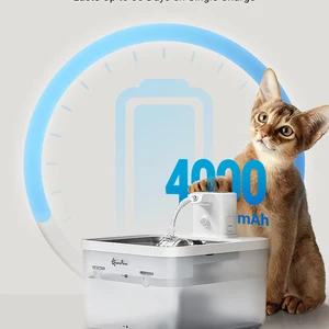 نافورة مياه داونيباوس كات 2.5 لتر، ستانلس ستيل، 4000 مللي أمبير، لاسلكية، مع بطارية ومستشعر، موزع 2 في 1 أفضل 10 مبيعات بطارية نافورة شرب للقطط - رقم 3