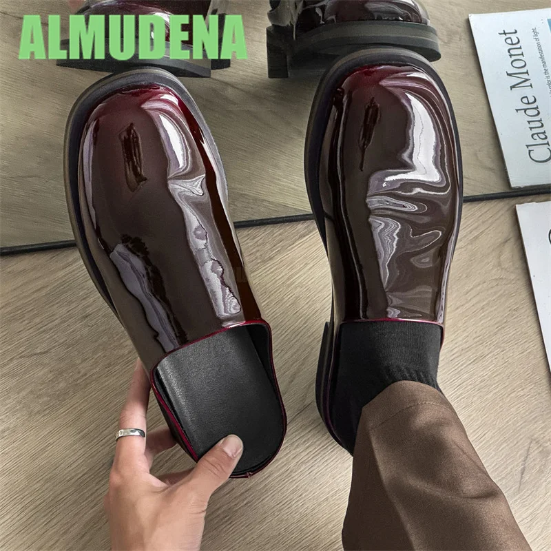 Square Toe Outer Half Bag Muller Shoes Men's Thick Sole Breathable Gradient Color Casual Versatile Set Foot Flat Slippers
