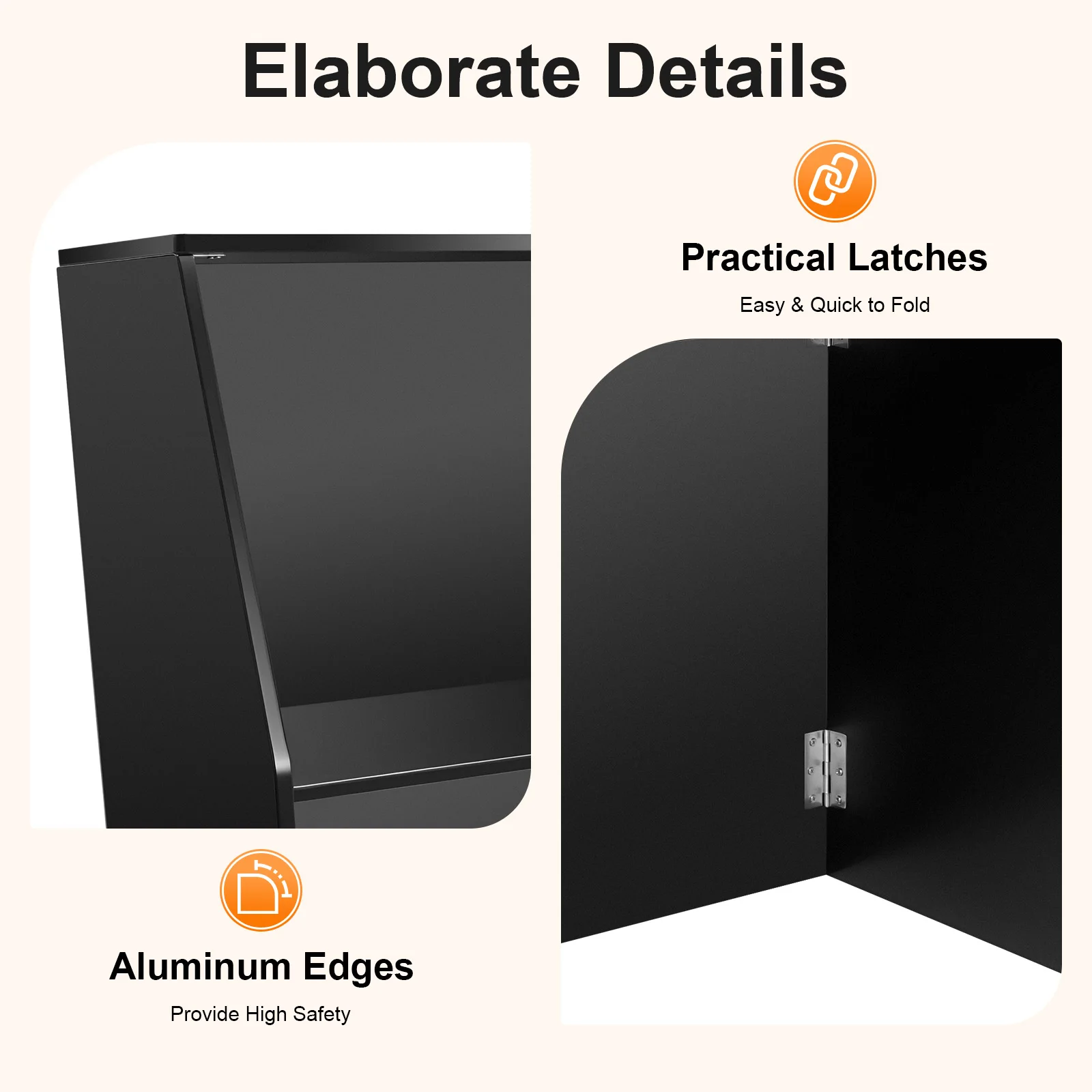 Czarna szafka barowa 47,75*19,5*42,75 cala, wolnostojąca przenośna barowa kuchnia mobilna, idealna na imprezy, pikniki, targi, wydarzenia firmowe.