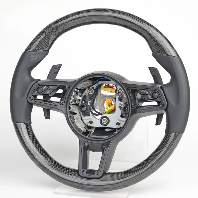 Suitable for Porsche carbon fiber car modification steering wheel button frame assembly