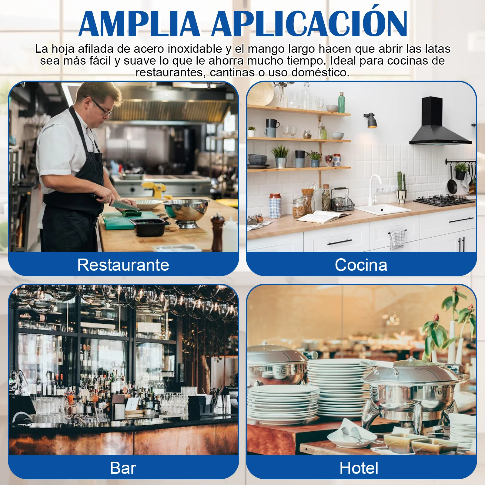 Apriscatole commerciale per impieghi gravosi per lattine #10, apriscatole manuale compatibile con apriscatole industriale con acciaio placcato B