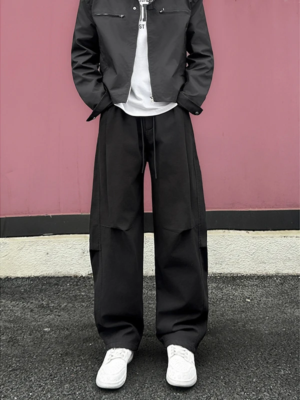 

Мужские повседневные брюки свободного кроя с прямыми штанинами, осенне-зимняя рабочая одежда, брюки в американском стиле, универсальные широкие длинные брюки