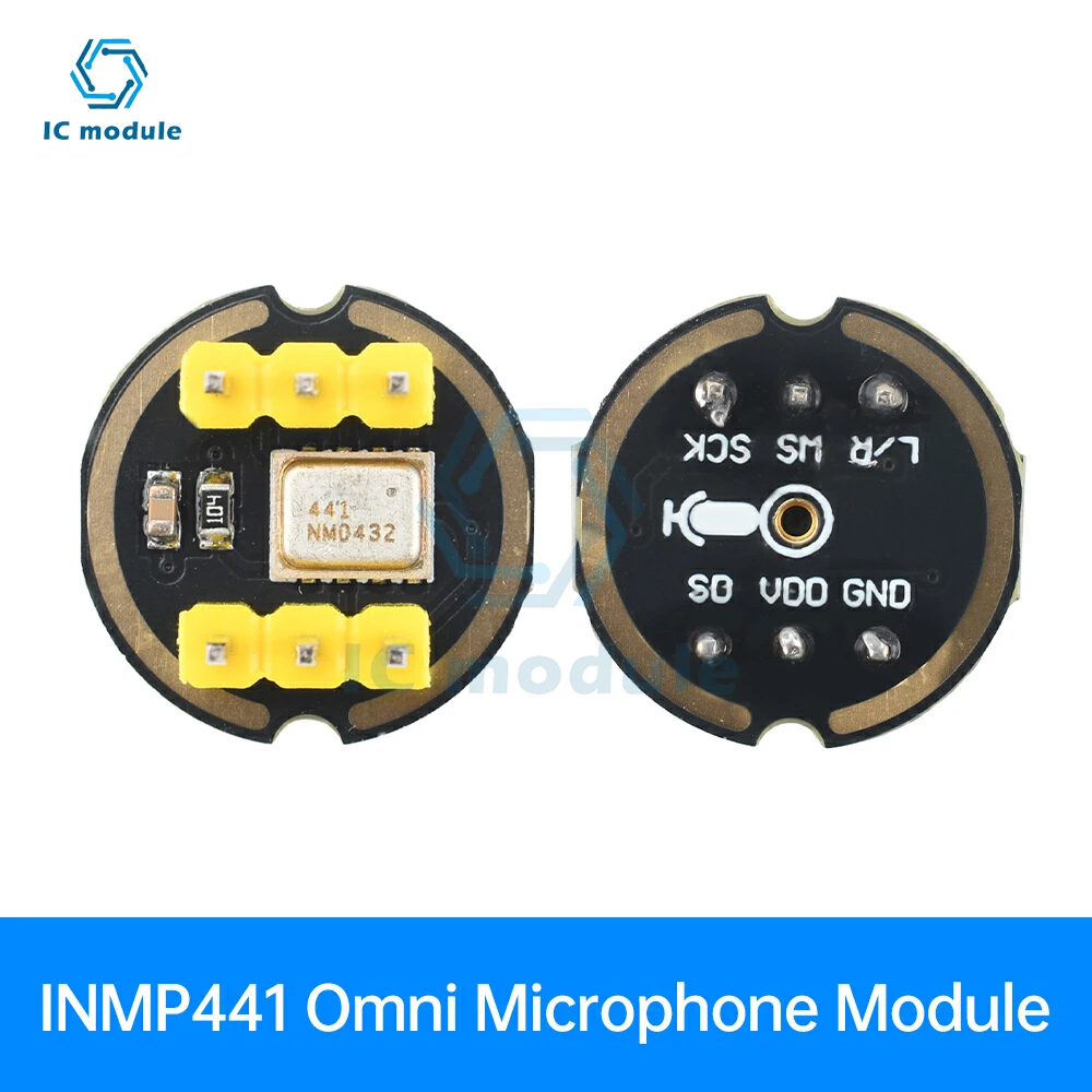 

INMP441 MEMS Omnidirectional Microphone Module I2S Interface High Precision Low Power Ultra Small Volume For ESP-32 ESP32
