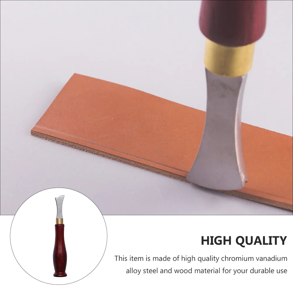 

1pc Trimmer Tool Wood Handle Edge Creaser For Handbags Wallets Diy Crimping Scriber Leathercraft Working Device