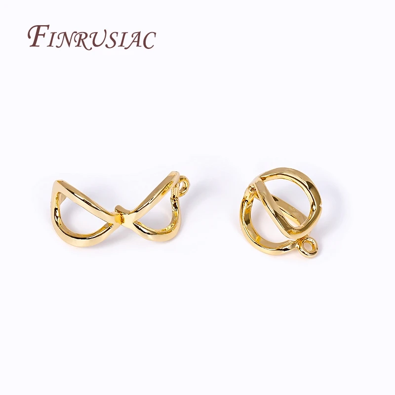 2 Sizes 18K Gold Plated Pearl Enhancer Clips Pendant Bail Connector Clasps For DIY Necklace Bracelet Jewelry Making