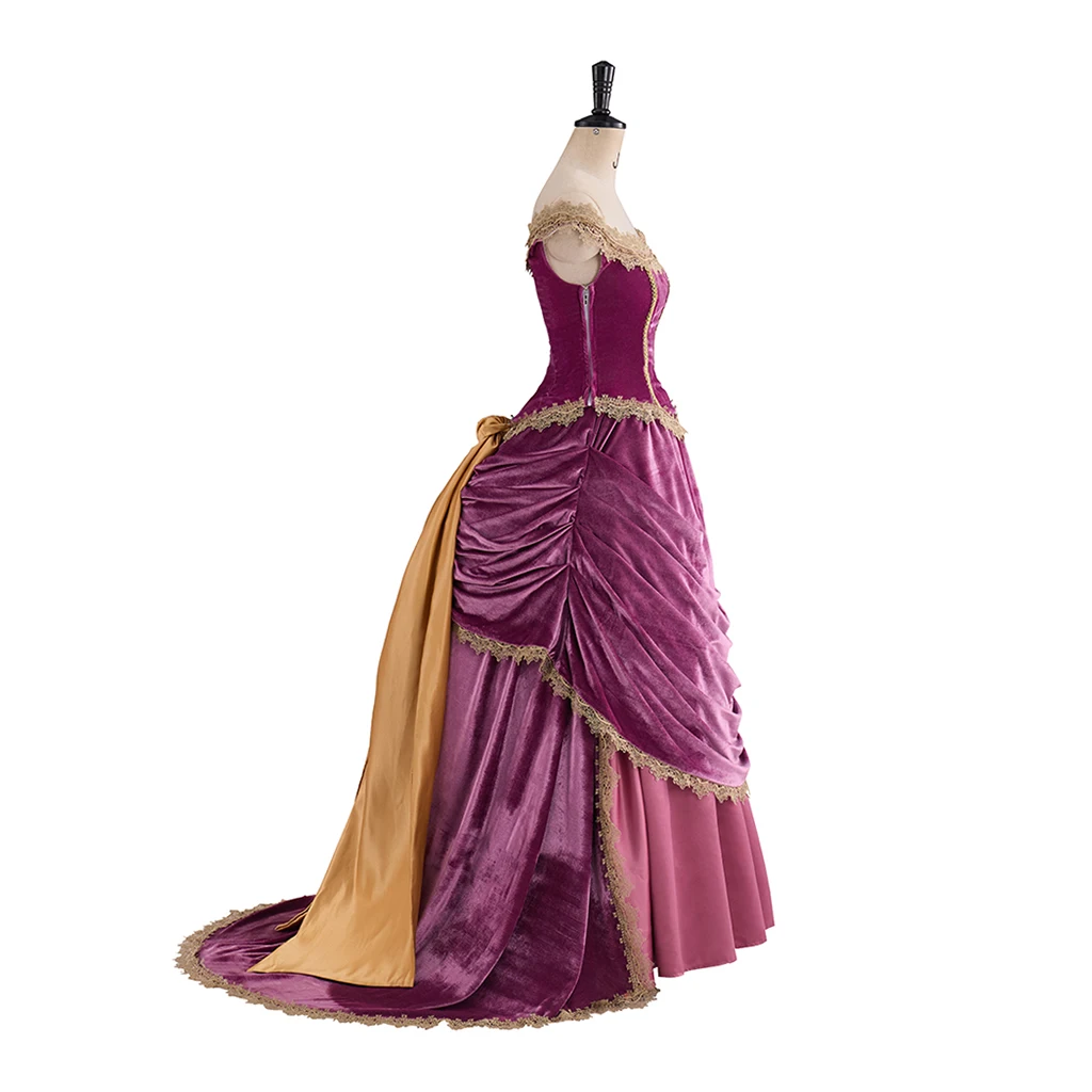 Robe fantaisie en velours victorien pour femme, robe de soirée Elizabeth du 18ème siècle, robe à épaules dénudées
