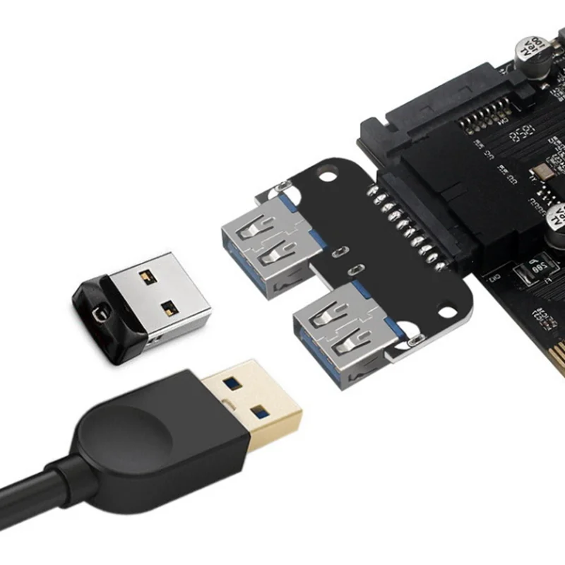 New Female Motherboard Adapter USB 3.0 19 20 Pin Socket to Dual USB 3.0 A Splitter Anti-Interference Ability Stability