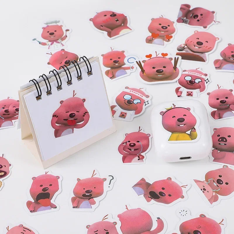 120pcs Korean loopy little beaver cute cartoon emoji hand account sticker notebook DIY decorative stickers cute stickers