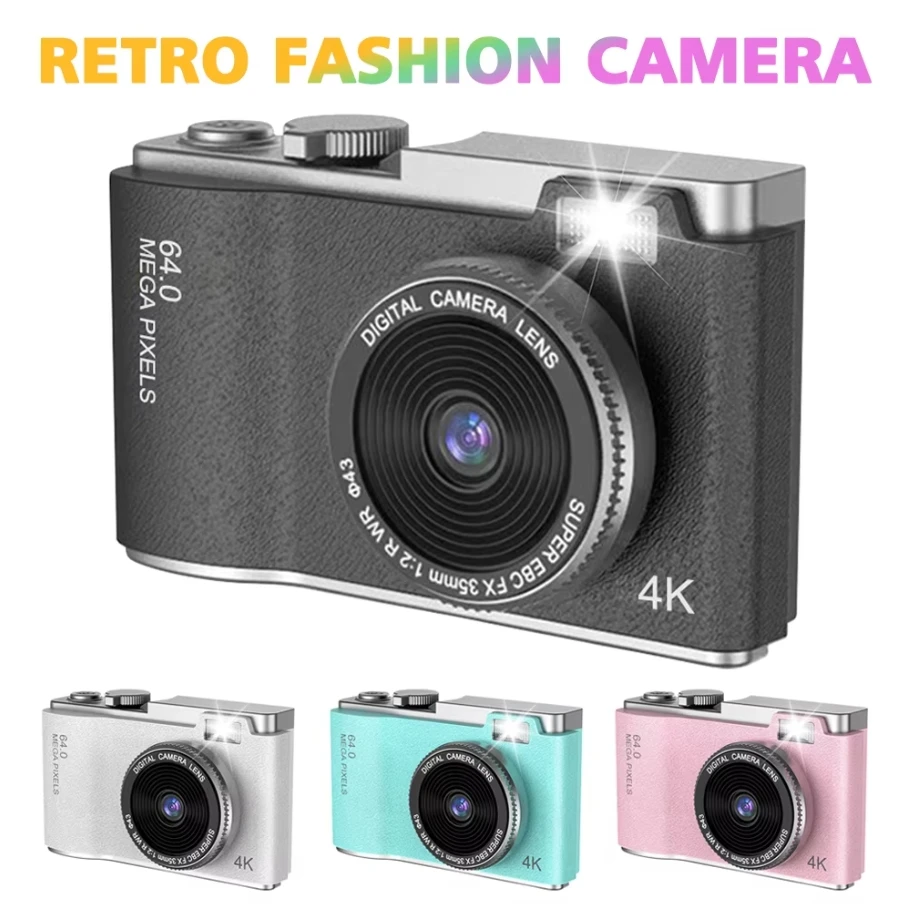 HD Digital Camera 4K 64MP Photography Camera Video Camcorder 2.4 inch Screen Camcorder for Photography for Kid Adult Beginners