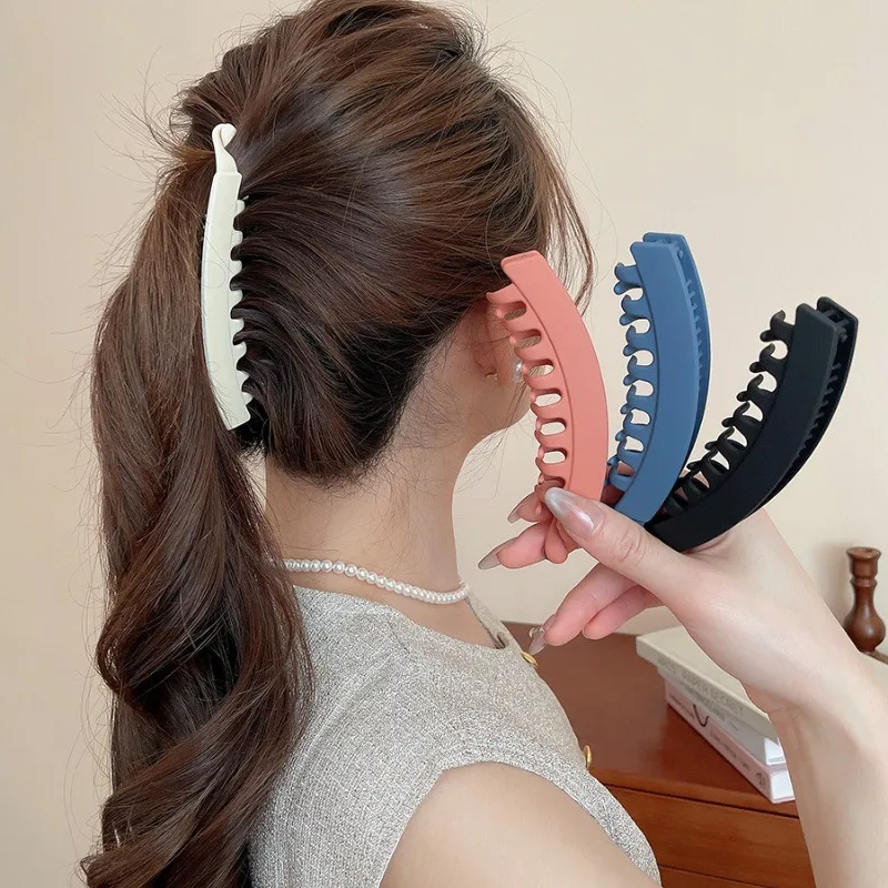 مشبك شعر كبير من الأكريليك على الموضة للنساء، إكسسوارات شعر على شكل ذيل حصان عالي للفتيات