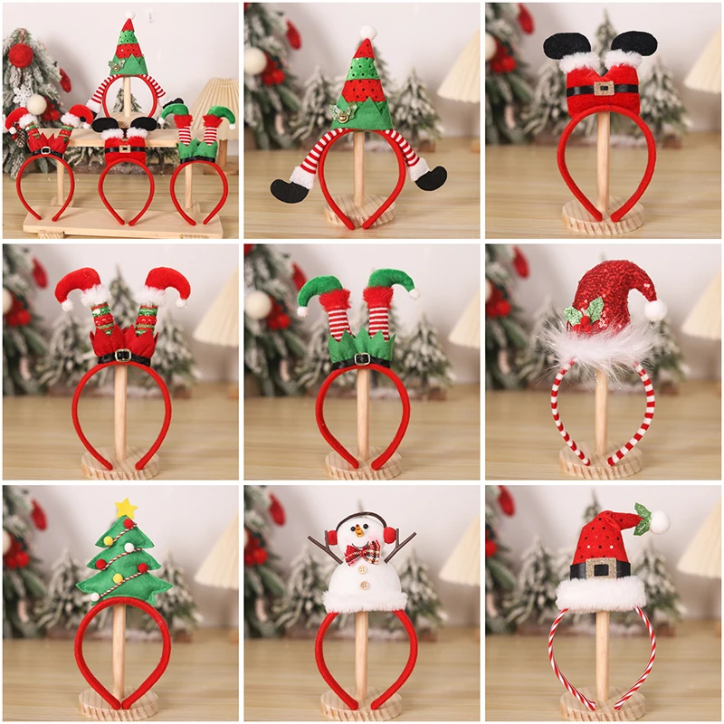 

Christmas Headband Kids Adult Deer Antlers Santa Claus Leg Xmas Tree Hair Accessories Kids Photo Props 2025 Christmas Decoration