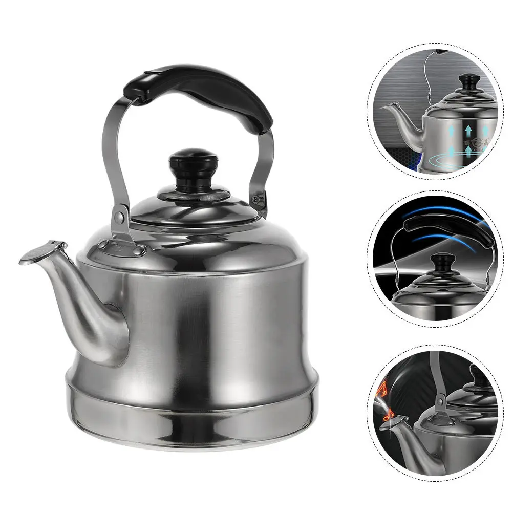 

1Pcs Kettle Stainless Steel Water Boiler Household Portable Teapot with Heat Resistant Handle Suitable for Gas